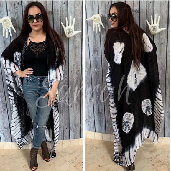 Last 1 New Boho Tie-Dye Cardi-Wrap Kimono - Picture 2 of 4